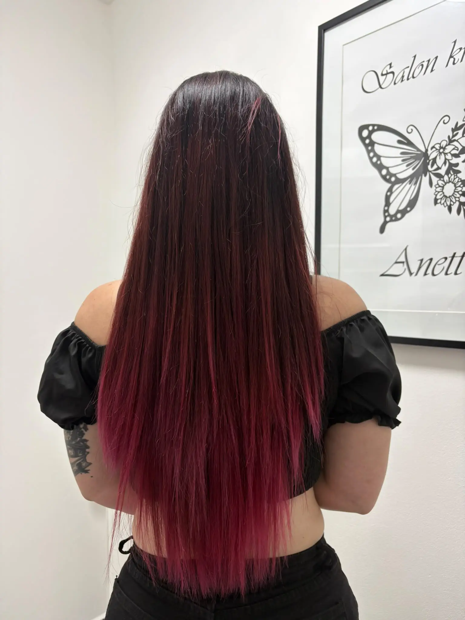 Balayage Burgundy po proměně
